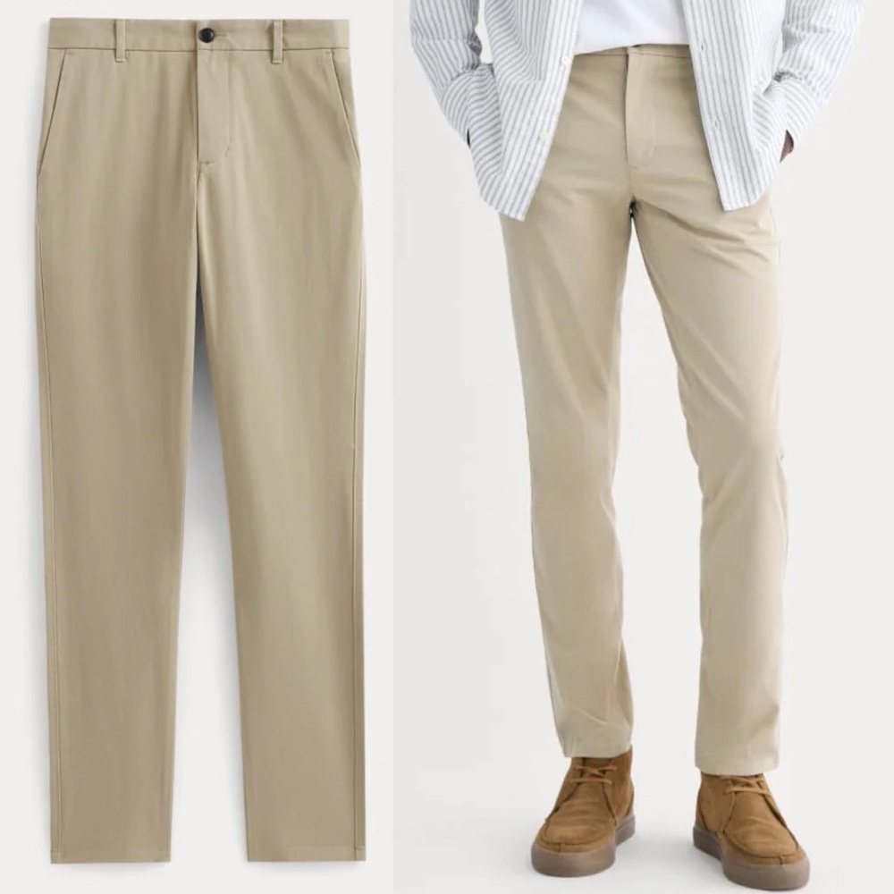 Everlane Performance Pant Trench Coat Khaki Chino Cotton Breathable Mens 33x30